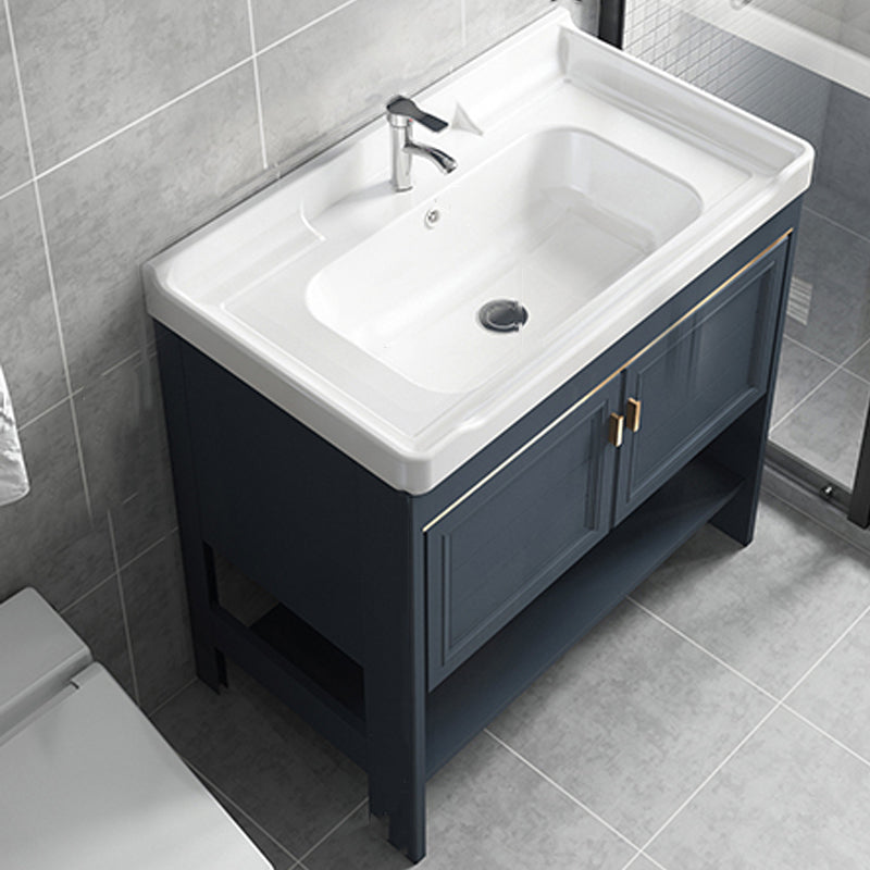 Glam Bathroom Vanity Set Freestanding Faucet Included Bathroom Sink Vanity Vanity & Faucet 28"L x 19"W x 30"H Clearhalo 'Bathroom Remodel & Bathroom Fixtures' 'Bathroom Vanities' 'bathroom_vanities' 'Home Improvement' 'home_improvement' 'home_improvement_bathroom_vanities' 7237296