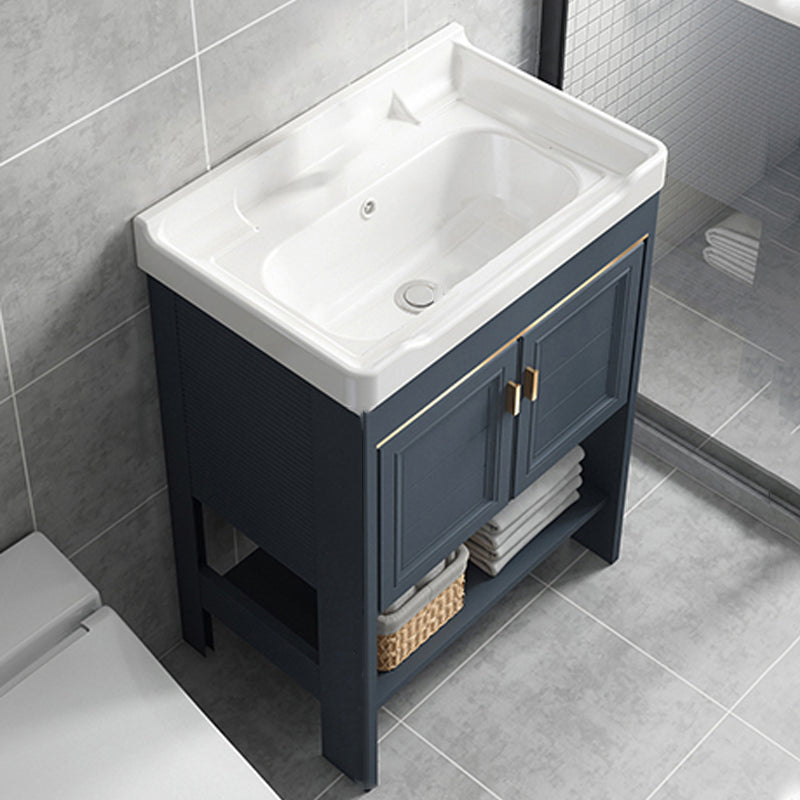 Glam Bathroom Vanity Set Freestanding Faucet Included Bathroom Sink Vanity Bathroom Vanity 24"L x 16"W x 30"H Clearhalo 'Bathroom Remodel & Bathroom Fixtures' 'Bathroom Vanities' 'bathroom_vanities' 'Home Improvement' 'home_improvement' 'home_improvement_bathroom_vanities' 7237313