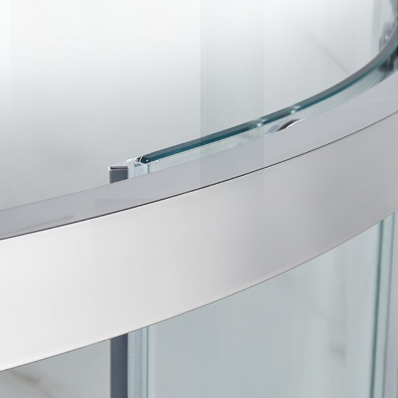 Silver and Black Shower Enclosure Clear Tempered Glass Shower Stall Clearhalo 'Bathroom Remodel & Bathroom Fixtures' 'Home Improvement' 'home_improvement' 'home_improvement_shower_stalls_enclosures' 'Shower Stalls & Enclosures' 'shower_stalls_enclosures' 'Showers & Bathtubs' 7237384