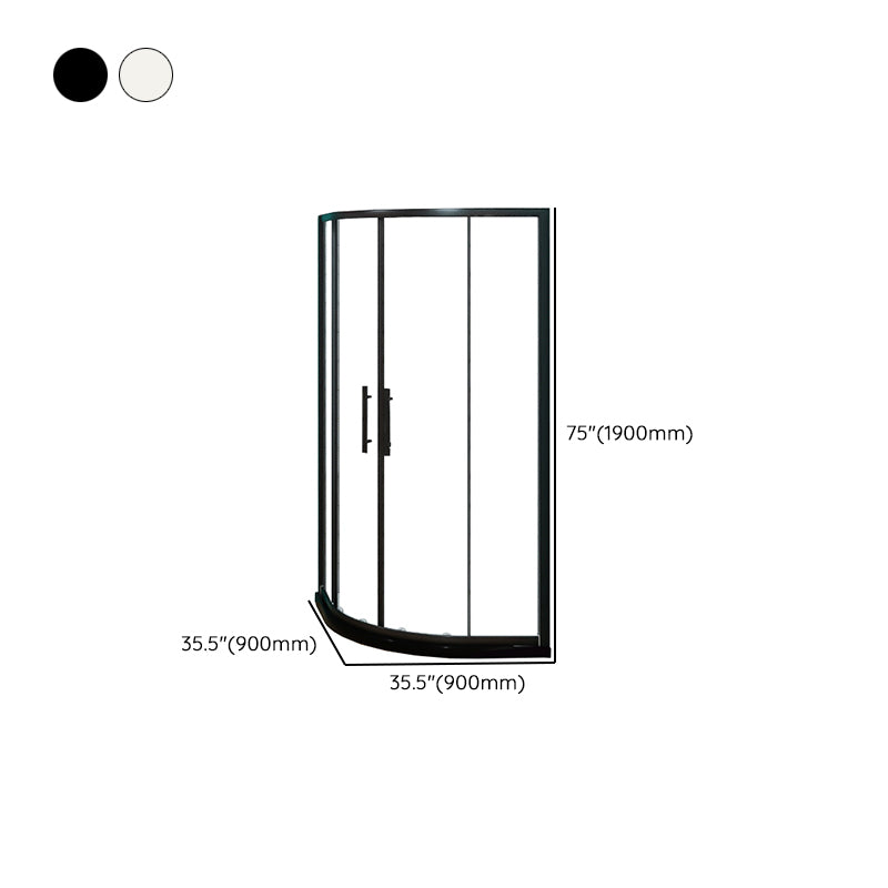 Silver and Black Shower Enclosure Clear Tempered Glass Shower Stall Clearhalo 'Bathroom Remodel & Bathroom Fixtures' 'Home Improvement' 'home_improvement' 'home_improvement_shower_stalls_enclosures' 'Shower Stalls & Enclosures' 'shower_stalls_enclosures' 'Showers & Bathtubs' 7237398