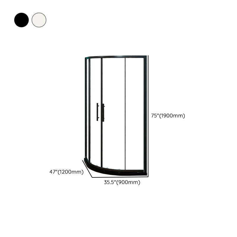 Silver and Black Shower Enclosure Clear Tempered Glass Shower Stall Clearhalo 'Bathroom Remodel & Bathroom Fixtures' 'Home Improvement' 'home_improvement' 'home_improvement_shower_stalls_enclosures' 'Shower Stalls & Enclosures' 'shower_stalls_enclosures' 'Showers & Bathtubs' 7237401