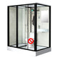 Rectangle Shower Stall Black Sliding Shower Stall with White Base 75"L x 47"W x 85"H Toilet Not Included Left Clearhalo 'Bathroom Remodel & Bathroom Fixtures' 'Home Improvement' 'home_improvement' 'home_improvement_shower_stalls_enclosures' 'Shower Stalls & Enclosures' 'shower_stalls_enclosures' 'Showers & Bathtubs' 7237906
