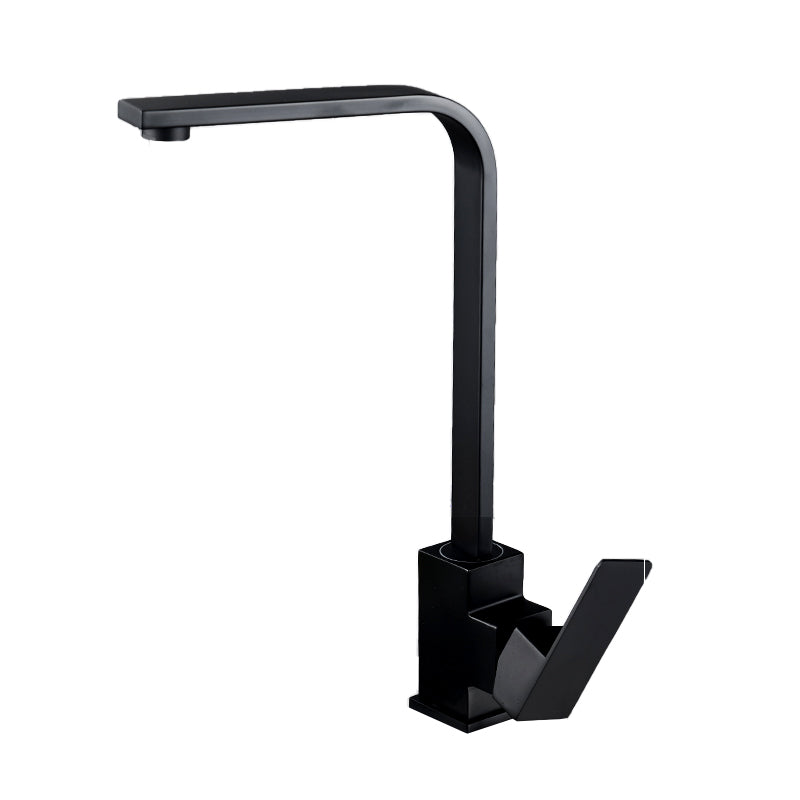 Modern Spring Spout Water Filler One Handle High Arch Meta Kitchen Faucet Black Single Pattern Clearhalo 'Home Improvement' 'home_improvement' 'home_improvement_kitchen_faucets' 'Kitchen Faucets' 'Kitchen Remodel & Kitchen Fixtures' 'Kitchen Sinks & Faucet Components' 'kitchen_faucets' 7238188