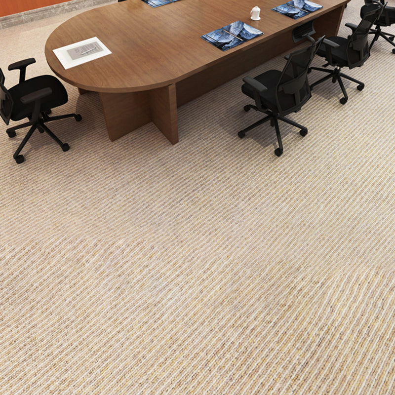 Office Room Carpet Tiles Solid Color Level Loop Square Carpet Tiles Beige 144-Piece Set Clearhalo 'Carpet Tiles & Carpet Squares' 'carpet_tiles_carpet_squares' 'Flooring 'Home Improvement' 'home_improvement' 'home_improvement_carpet_tiles_carpet_squares' Walls and Ceiling' 7238201