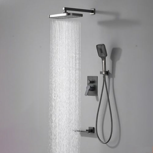 Modern Shower Head Combo Brass Temperature Control Wall Mounted Shower Combo 3 Temperature Control Clearhalo 'Bathroom Remodel & Bathroom Fixtures' 'Home Improvement' 'home_improvement' 'home_improvement_shower_faucets' 'Shower Faucets & Systems' 'shower_faucets' 'Showers & Bathtubs Plumbing' 'Showers & Bathtubs' 7238315