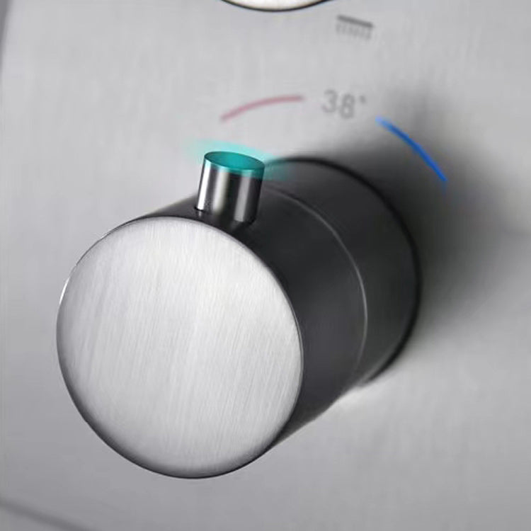 Modern Shower Head Combo Brass Temperature Control Wall Mounted Shower Combo Clearhalo 'Bathroom Remodel & Bathroom Fixtures' 'Home Improvement' 'home_improvement' 'home_improvement_shower_faucets' 'Shower Faucets & Systems' 'shower_faucets' 'Showers & Bathtubs Plumbing' 'Showers & Bathtubs' 7238319