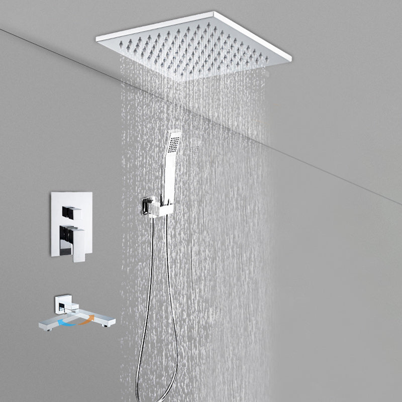 Modern Shower System Brass Adjustable Spray Pattern Ceiling Mounted Shower Combo Clearhalo 'Bathroom Remodel & Bathroom Fixtures' 'Home Improvement' 'home_improvement' 'home_improvement_shower_faucets' 'Shower Faucets & Systems' 'shower_faucets' 'Showers & Bathtubs Plumbing' 'Showers & Bathtubs' 7238389
