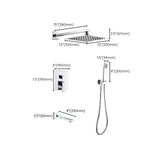 Modern Shower System Brass Adjustable Spray Pattern Ceiling Mounted Shower Combo Clearhalo 'Bathroom Remodel & Bathroom Fixtures' 'Home Improvement' 'home_improvement' 'home_improvement_shower_faucets' 'Shower Faucets & Systems' 'shower_faucets' 'Showers & Bathtubs Plumbing' 'Showers & Bathtubs' 7238417