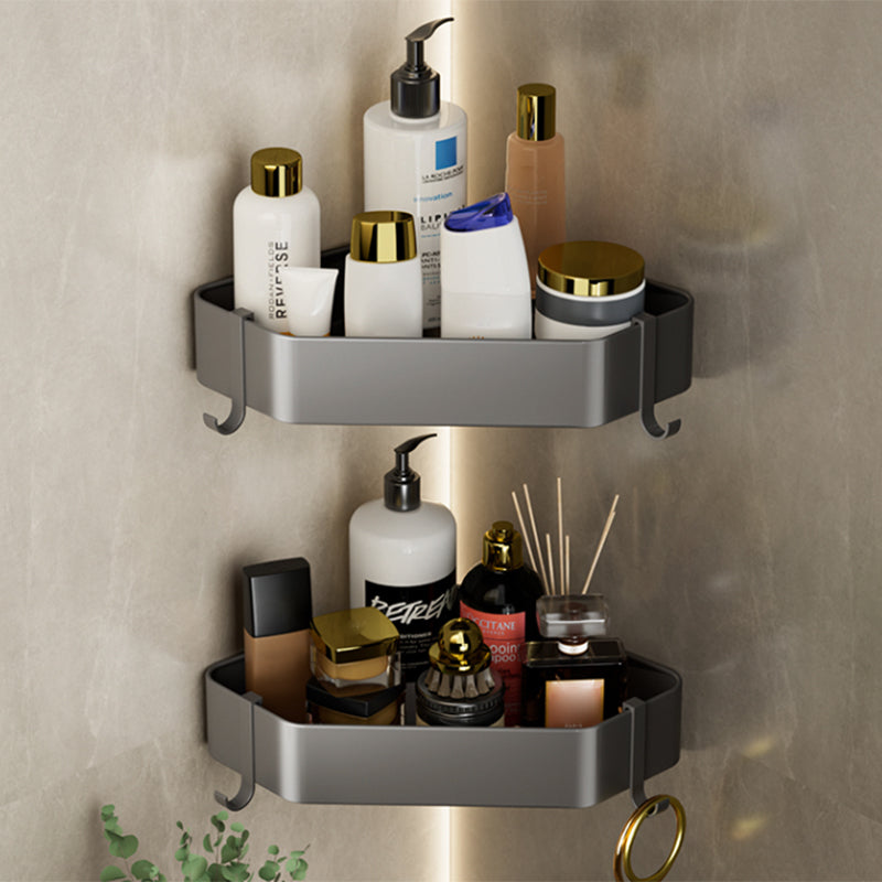 Modern Grey Bath Hardware Set Bath Shelf Towel Bar Bathroom Accessory Kit Clearhalo 'Bathroom Hardware Sets' 'Bathroom Hardware' 'Bathroom Remodel & Bathroom Fixtures' 'bathroom_hardware_sets' 'Home Improvement' 'home_improvement' 'home_improvement_bathroom_hardware_sets' 7238485