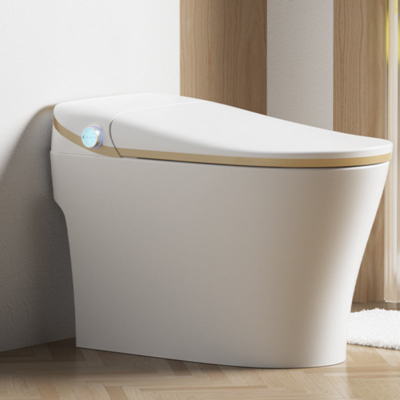 Modern Floor Mount Toilet Heated Seat Included Urine Toilet for Bathroom White/ Gold Clearhalo 'Bathroom Remodel & Bathroom Fixtures' 'Home Improvement' 'home_improvement' 'home_improvement_toilets' 'Toilets & Bidets' 'Toilets' 7239674