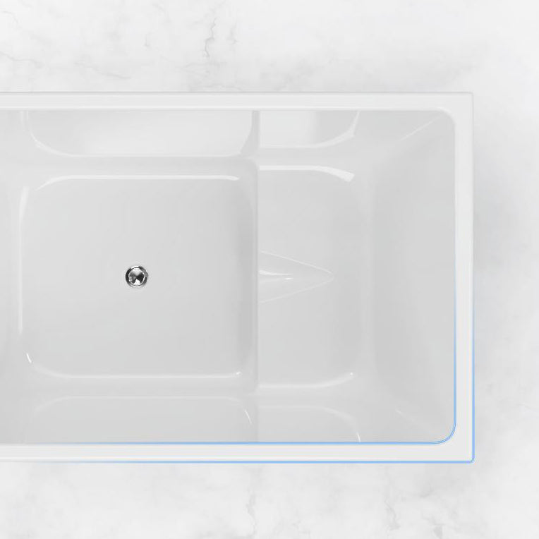 White Freestanding Bathtub Acrylic Soaking Rectangular Modern Bath Clearhalo 'Bathroom Remodel & Bathroom Fixtures' 'Bathtubs' 'Home Improvement' 'home_improvement' 'home_improvement_bathtubs' 'Showers & Bathtubs' 7239774