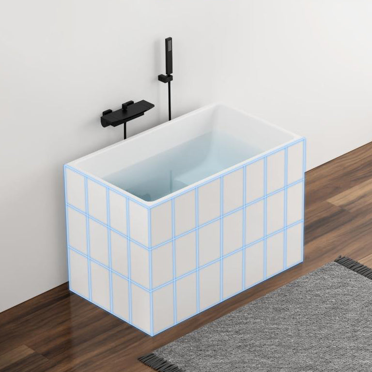 White Freestanding Bathtub Acrylic Soaking Rectangular Modern Bath Clearhalo 'Bathroom Remodel & Bathroom Fixtures' 'Bathtubs' 'Home Improvement' 'home_improvement' 'home_improvement_bathtubs' 'Showers & Bathtubs' 7239778