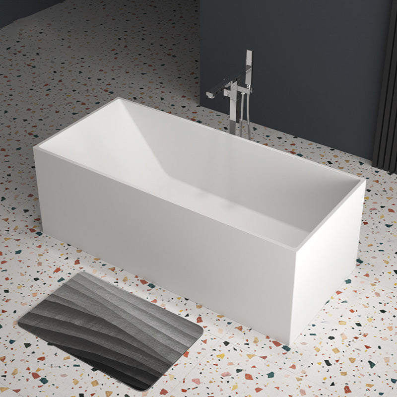 Stand Alone Rectangular Bath Modern Acrylic Soaking Back to Wall Bathtub White Clearhalo 'Bathroom Remodel & Bathroom Fixtures' 'Bathtubs' 'Home Improvement' 'home_improvement' 'home_improvement_bathtubs' 'Showers & Bathtubs' 7239791