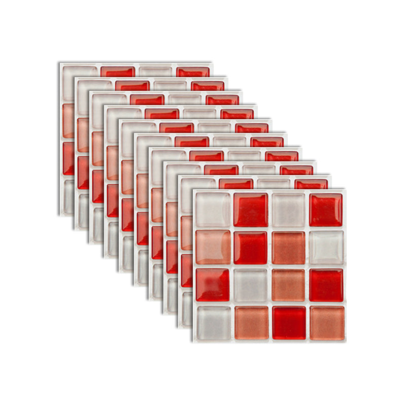 Square Peel and Stick Tiles Grid Mosaic Tile Indoor Wallpaper Orange 10-Piece Set Clearhalo 'Flooring 'Home Improvement' 'home_improvement' 'home_improvement_peel_stick_blacksplash' 'Peel & Stick Backsplash Tile' 'peel_stick_blacksplash' 'Walls & Ceilings' Walls and Ceiling' 7239959