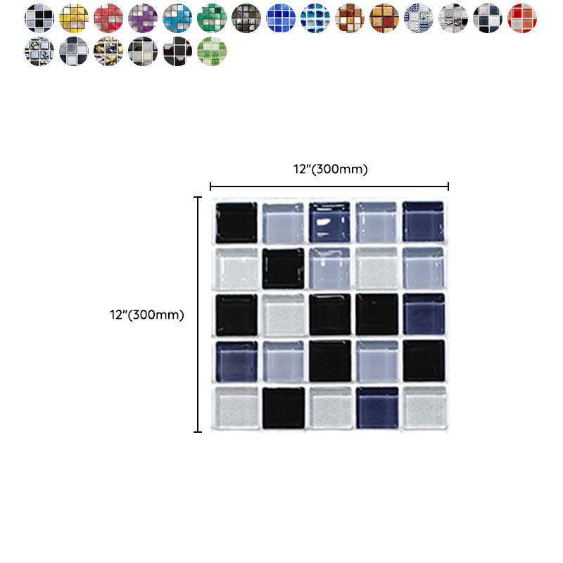 Square Peel and Stick Tiles Grid Mosaic Tile Indoor Wallpaper Clearhalo 'Flooring 'Home Improvement' 'home_improvement' 'home_improvement_peel_stick_blacksplash' 'Peel & Stick Backsplash Tile' 'peel_stick_blacksplash' 'Walls & Ceilings' Walls and Ceiling' 7239966