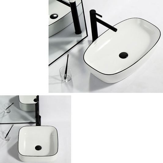 Modern Bathroom Sink Pop-Up Drain Rectangular Trough Sink without Faucet Clearhalo 'Bathroom Remodel & Bathroom Fixtures' 'Bathroom Sinks & Faucet Components' 'Bathroom Sinks' 'bathroom_sink' 'Home Improvement' 'home_improvement' 'home_improvement_bathroom_sink' 7241912