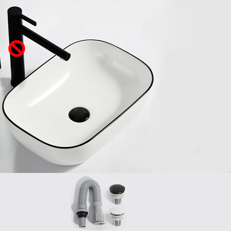 Modern Bathroom Sink Pop-Up Drain Rectangular Trough Sink without Faucet 18.1"L x 13"W x 5.5"H White Clearhalo 'Bathroom Remodel & Bathroom Fixtures' 'Bathroom Sinks & Faucet Components' 'Bathroom Sinks' 'bathroom_sink' 'Home Improvement' 'home_improvement' 'home_improvement_bathroom_sink' 7241917