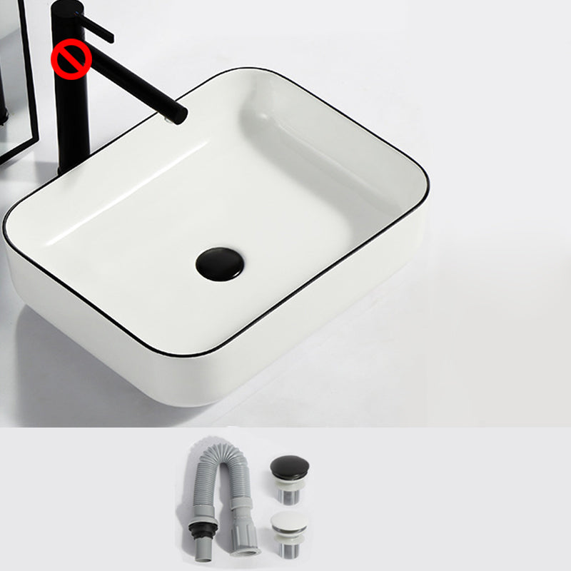Modern Bathroom Sink Pop-Up Drain Rectangular Trough Sink without Faucet 19.7"L x 15.6"W x 5.5"H White Clearhalo 'Bathroom Remodel & Bathroom Fixtures' 'Bathroom Sinks & Faucet Components' 'Bathroom Sinks' 'bathroom_sink' 'Home Improvement' 'home_improvement' 'home_improvement_bathroom_sink' 7241925