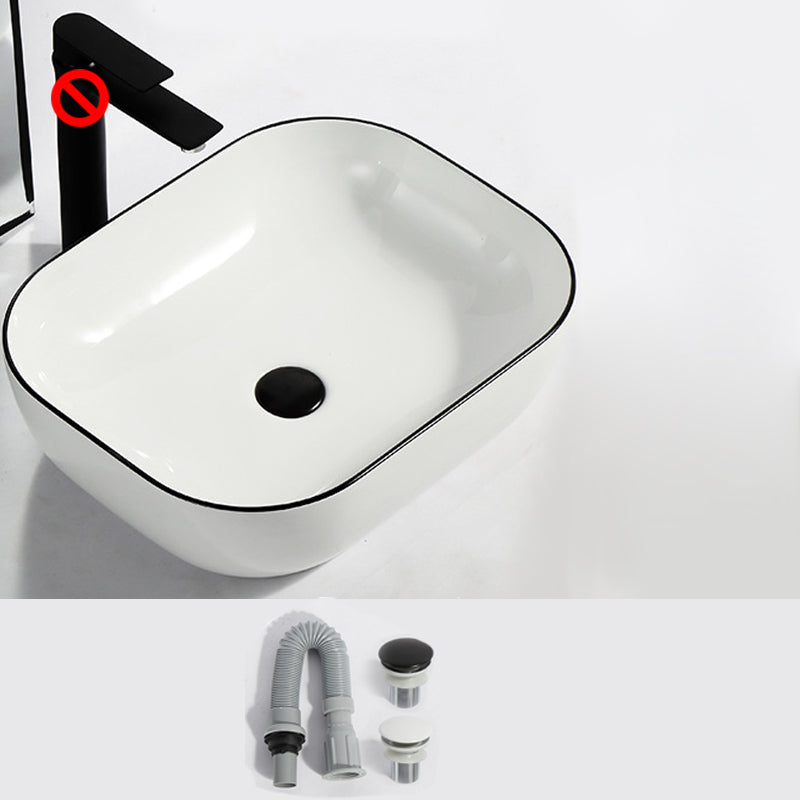 Modern Bathroom Sink Pop-Up Drain Rectangular Trough Sink without Faucet 19.7"L x 15.7"W x 5.7"H White Clearhalo 'Bathroom Remodel & Bathroom Fixtures' 'Bathroom Sinks & Faucet Components' 'Bathroom Sinks' 'bathroom_sink' 'Home Improvement' 'home_improvement' 'home_improvement_bathroom_sink' 7241930