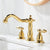 Glam Vessel Faucet 3 Holes Lever Handle Bathroom Vessel Faucet Gold Clearhalo 'Bathroom Remodel & Bathroom Fixtures' 'Bathroom Sink Faucets' 'Bathroom Sinks & Faucet Components' 'bathroom_sink_faucets' 'Home Improvement' 'home_improvement' 'home_improvement_bathroom_sink_faucets' 7241977