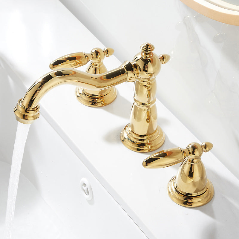 Glam Vessel Faucet 3 Holes Lever Handle Bathroom Vessel Faucet Clearhalo 'Bathroom Remodel & Bathroom Fixtures' 'Bathroom Sink Faucets' 'Bathroom Sinks & Faucet Components' 'bathroom_sink_faucets' 'Home Improvement' 'home_improvement' 'home_improvement_bathroom_sink_faucets' 7241978