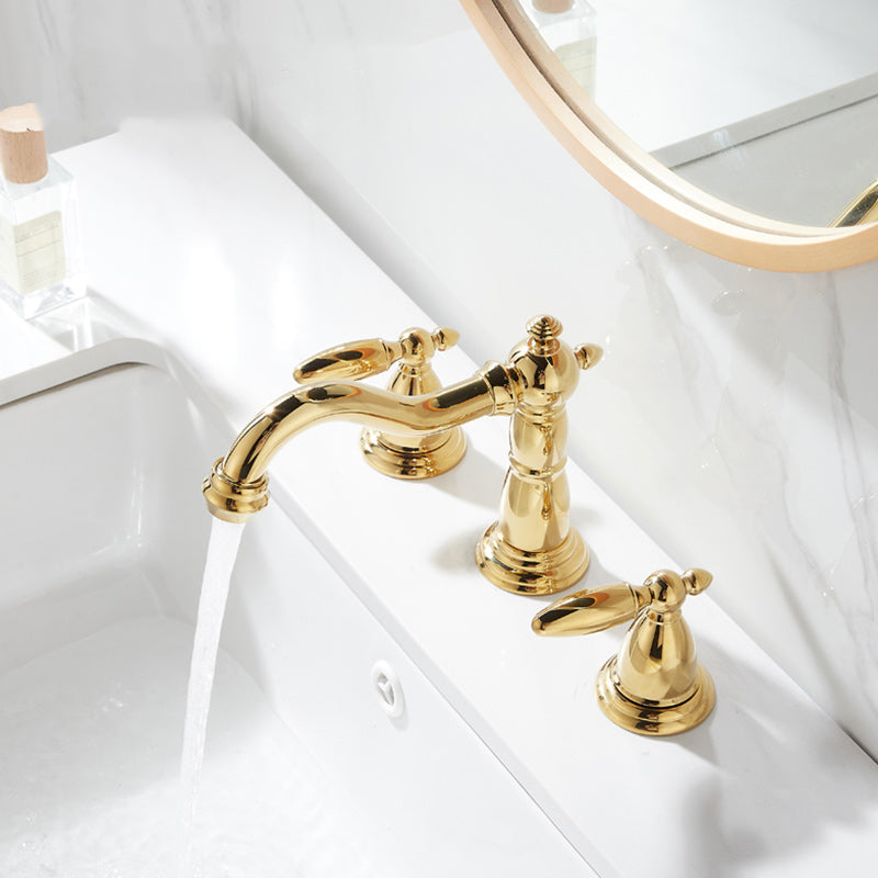 Glam Vessel Faucet 3 Holes Lever Handle Bathroom Vessel Faucet Clearhalo 'Bathroom Remodel & Bathroom Fixtures' 'Bathroom Sink Faucets' 'Bathroom Sinks & Faucet Components' 'bathroom_sink_faucets' 'Home Improvement' 'home_improvement' 'home_improvement_bathroom_sink_faucets' 7241980