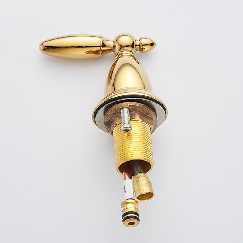 Glam Vessel Faucet 3 Holes Lever Handle Bathroom Vessel Faucet Clearhalo 'Bathroom Remodel & Bathroom Fixtures' 'Bathroom Sink Faucets' 'Bathroom Sinks & Faucet Components' 'bathroom_sink_faucets' 'Home Improvement' 'home_improvement' 'home_improvement_bathroom_sink_faucets' 7241983