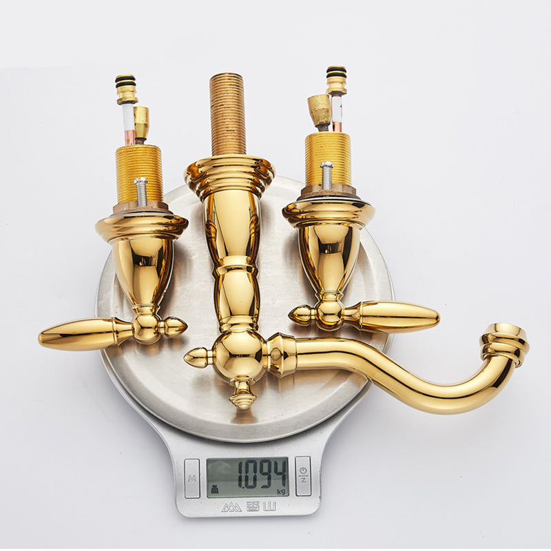 Glam Vessel Faucet 3 Holes Lever Handle Bathroom Vessel Faucet Clearhalo 'Bathroom Remodel & Bathroom Fixtures' 'Bathroom Sink Faucets' 'Bathroom Sinks & Faucet Components' 'bathroom_sink_faucets' 'Home Improvement' 'home_improvement' 'home_improvement_bathroom_sink_faucets' 7241985