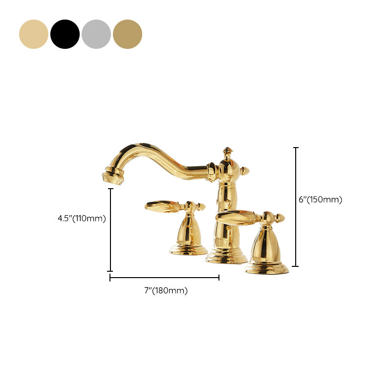 Glam Vessel Faucet 3 Holes Lever Handle Bathroom Vessel Faucet Clearhalo 'Bathroom Remodel & Bathroom Fixtures' 'Bathroom Sink Faucets' 'Bathroom Sinks & Faucet Components' 'bathroom_sink_faucets' 'Home Improvement' 'home_improvement' 'home_improvement_bathroom_sink_faucets' 7241987