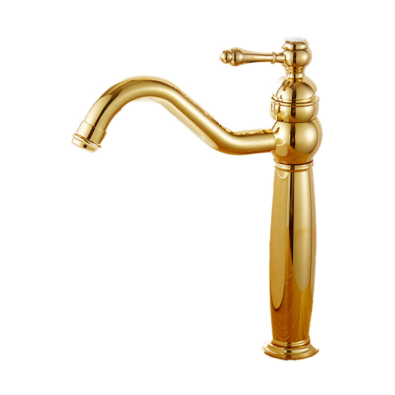 Glam Vessel Faucet Swivel Spout Lever Handle Bathroom Vessel Faucet Clearhalo 'Bathroom Remodel & Bathroom Fixtures' 'Bathroom Sink Faucets' 'Bathroom Sinks & Faucet Components' 'bathroom_sink_faucets' 'Home Improvement' 'home_improvement' 'home_improvement_bathroom_sink_faucets' 7241992