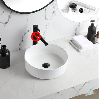 Modern Style Vessel Sink Pure Color Round Ceramic Vessel Sink White Unavailiable Sink Clearhalo 'Bathroom Remodel & Bathroom Fixtures' 'Bathroom Sinks & Faucet Components' 'Bathroom Sinks' 'bathroom_sink' 'Home Improvement' 'home_improvement' 'home_improvement_bathroom_sink' 7242062