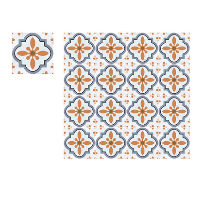 Modern Style Square Floor Tile Moroccan Print Straight Edge Waterproof Floor Tile Orange Blue Clearhalo 'Floor Tiles & Wall Tiles' 'floor_tiles_wall_tiles' 'Flooring 'Home Improvement' 'home_improvement' 'home_improvement_floor_tiles_wall_tiles' Walls and Ceiling' 7242181