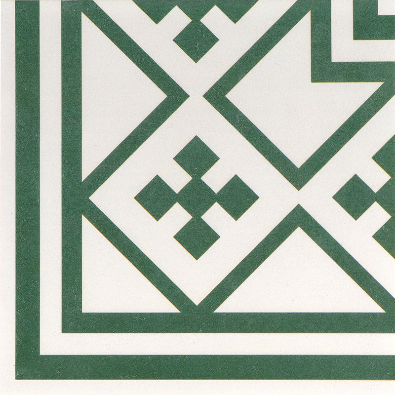 Modern Style Floor Tile Moroccan Print Straight Edge Square Waterproof Floor Tile Dark Green/ White Clearhalo 'Floor Tiles & Wall Tiles' 'floor_tiles_wall_tiles' 'Flooring 'Home Improvement' 'home_improvement' 'home_improvement_floor_tiles_wall_tiles' Walls and Ceiling' 7242221