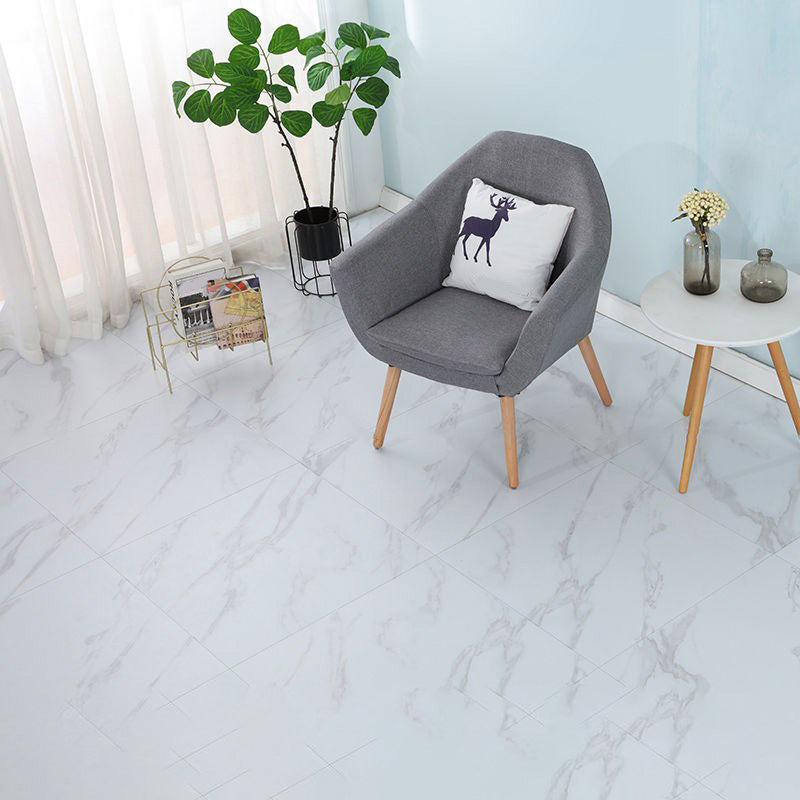 Home Indoor Vinyl Floor Peel and Stick Marble Print Square PVC Flooring White Clearhalo 'Flooring 'Home Improvement' 'home_improvement' 'home_improvement_vinyl_flooring' 'Vinyl Flooring' 'vinyl_flooring' Walls and Ceiling' 7242275