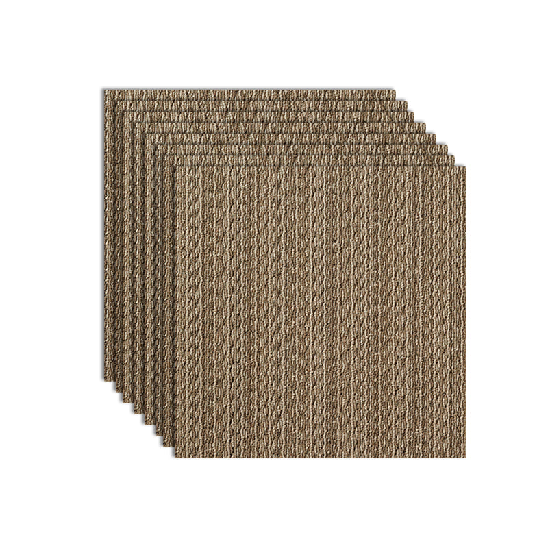 Home Indoor Carpet Tiles Solid Color Square Stain Resistant Carpet Tiles Coffee Clearhalo 'Carpet Tiles & Carpet Squares' 'carpet_tiles_carpet_squares' 'Flooring 'Home Improvement' 'home_improvement' 'home_improvement_carpet_tiles_carpet_squares' Walls and Ceiling' 7242315