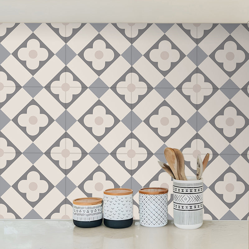 Beige Tone Peel & Stick Tile Square Pattern Printing Single Tile Gray-Khaki 100-Piece Set Clearhalo 'Flooring 'Home Improvement' 'home_improvement' 'home_improvement_peel_stick_blacksplash' 'Peel & Stick Backsplash Tile' 'peel_stick_blacksplash' 'Walls & Ceilings' Walls and Ceiling' 7242359