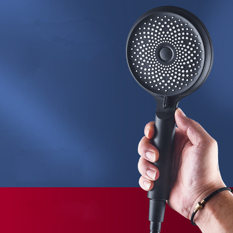 Plastic Handheld Shower Head Adjustable Spray Pattern Shower Head Frost Black Hand Shower Clearhalo 'Bathroom Remodel & Bathroom Fixtures' 'Home Improvement' 'home_improvement' 'home_improvement_shower_heads' 'Shower Heads' 'shower_heads' 'Showers & Bathtubs Plumbing' 'Showers & Bathtubs' 7242521