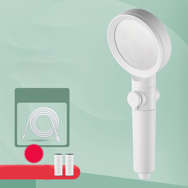 Handheld Shower Head Adjustable Spray Pattern White Round Shower Head White Shower & 59" Hose Clearhalo 'Bathroom Remodel & Bathroom Fixtures' 'Home Improvement' 'home_improvement' 'home_improvement_shower_heads' 'Shower Heads' 'shower_heads' 'Showers & Bathtubs Plumbing' 'Showers & Bathtubs' 7242572