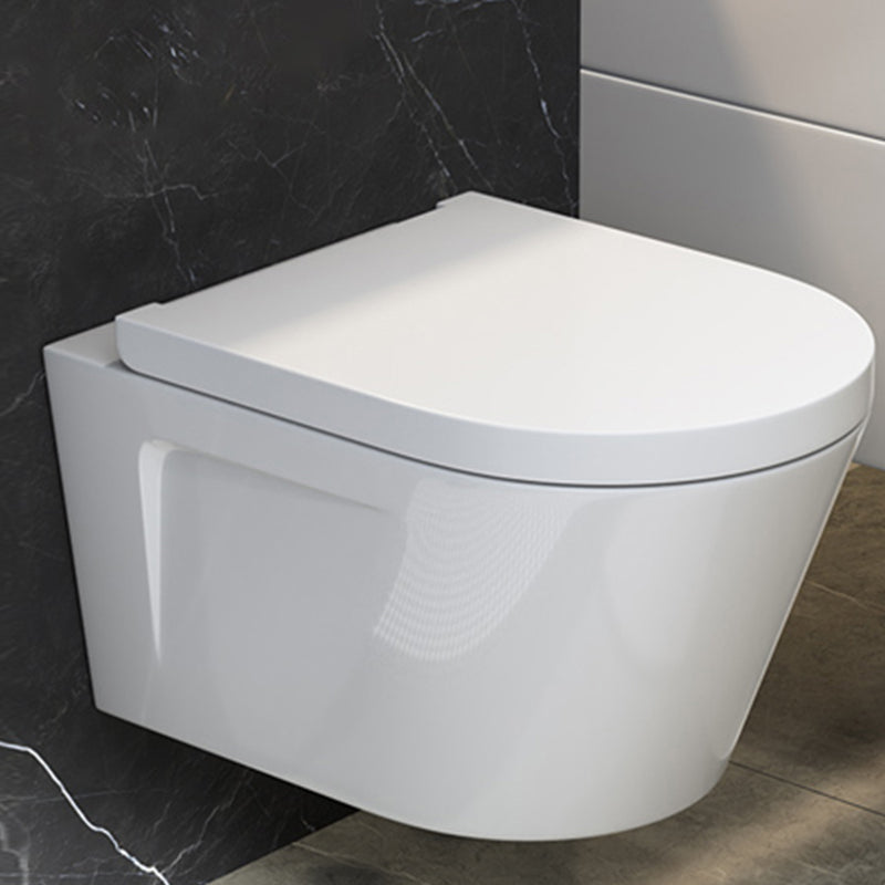 Contemporary Wall Hung Flush Toilet Ceramic Urine Toilet with Seat for Washroom 15"L x 21"W x 11"H Toilet Only Clearhalo 'Bathroom Remodel & Bathroom Fixtures' 'Home Improvement' 'home_improvement' 'home_improvement_toilets' 'Toilets & Bidets' 'Toilets' 7242886