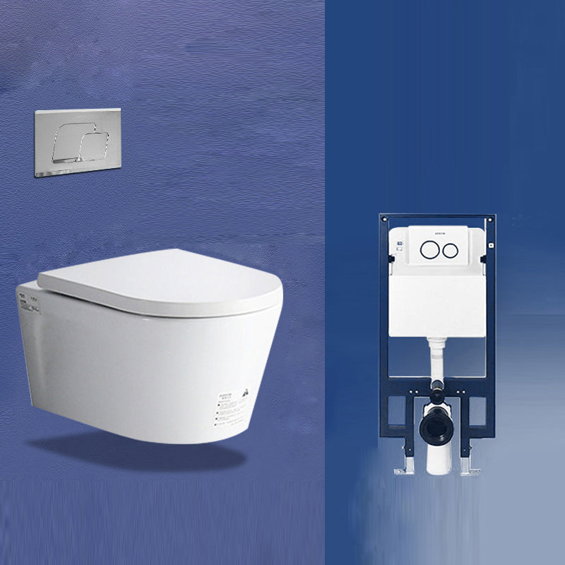 Contemporary Wall Hung Flush Toilet Ceramic Urine Toilet with Seat for Washroom 15"L x 21"W x 12"H Toilet with High Tanker Clearhalo 'Bathroom Remodel & Bathroom Fixtures' 'Home Improvement' 'home_improvement' 'home_improvement_toilets' 'Toilets & Bidets' 'Toilets' 7242889