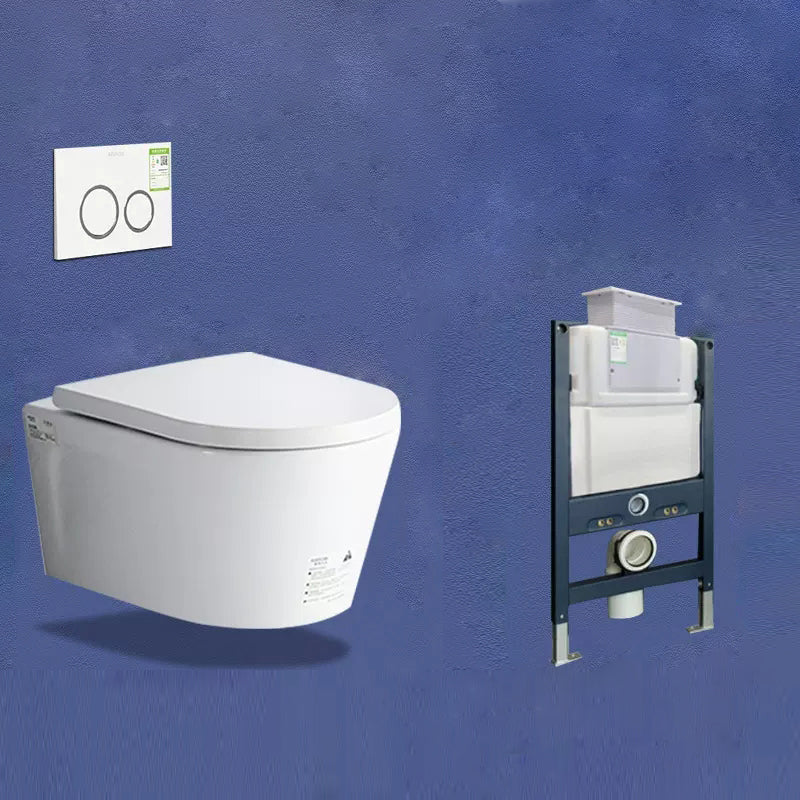 Contemporary Wall Hung Flush Toilet Ceramic Urine Toilet with Seat for Washroom 15"L x 21"W x 12"H Toilet with Low Tanker Clearhalo 'Bathroom Remodel & Bathroom Fixtures' 'Home Improvement' 'home_improvement' 'home_improvement_toilets' 'Toilets & Bidets' 'Toilets' 7242891