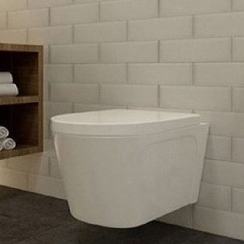 Contemporary Wall Hung Flush Toilet Ceramic Urine Toilet with Seat for Washroom Clearhalo 'Bathroom Remodel & Bathroom Fixtures' 'Home Improvement' 'home_improvement' 'home_improvement_toilets' 'Toilets & Bidets' 'Toilets' 7242892