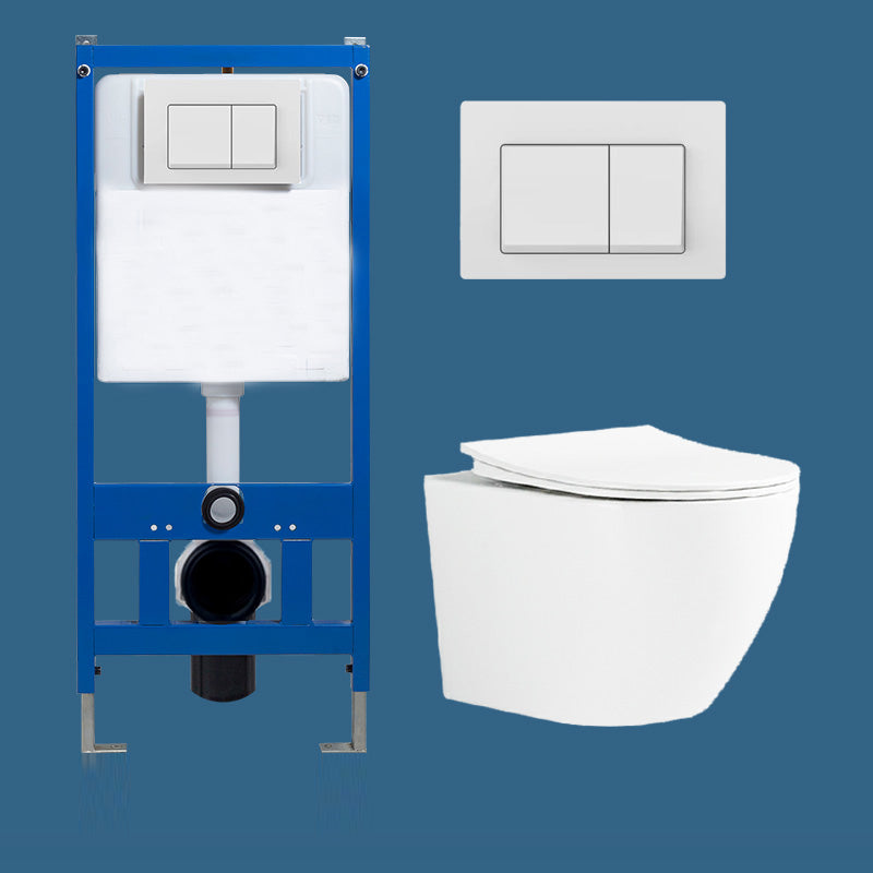 Contemporary Wall Hung Flush Toilet Ceramic Urine Toilet with Seat for Bathroom 14"L x 19"W x 14"H Toilet with High Tanker Clearhalo 'Bathroom Remodel & Bathroom Fixtures' 'Home Improvement' 'home_improvement' 'home_improvement_toilets' 'Toilets & Bidets' 'Toilets' 7242904