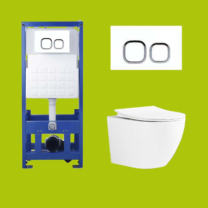 Contemporary Wall Hung Flush Toilet Ceramic Urine Toilet with Seat for Bathroom 14"L x 19"W x 14"H Toilet with Freestanding Tanker Clearhalo 'Bathroom Remodel & Bathroom Fixtures' 'Home Improvement' 'home_improvement' 'home_improvement_toilets' 'Toilets & Bidets' 'Toilets' 7242907