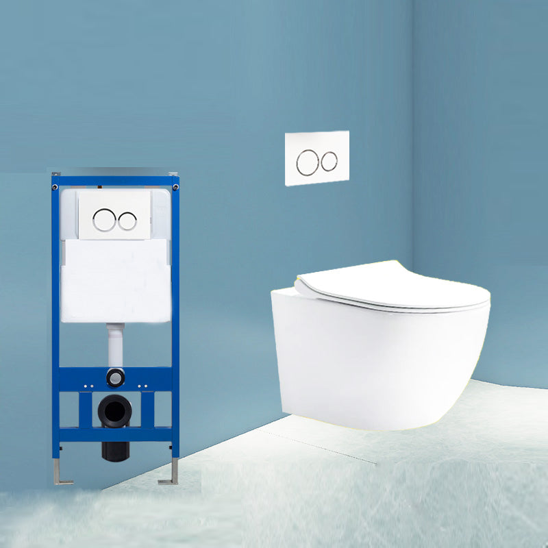 Contemporary Wall Hung Flush Toilet Ceramic Urine Toilet with Seat for Bathroom 14"L x 20"W x 14"H Toilet with High Tanker Clearhalo 'Bathroom Remodel & Bathroom Fixtures' 'Home Improvement' 'home_improvement' 'home_improvement_toilets' 'Toilets & Bidets' 'Toilets' 7242912