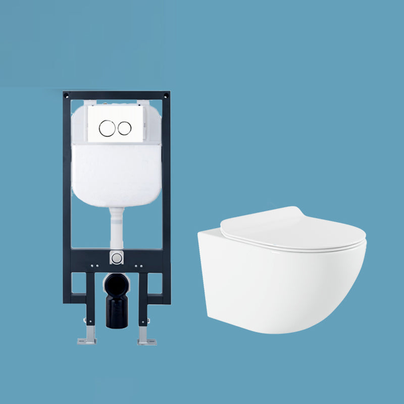 Contemporary Wall Hung Flush Toilet Ceramic Urine Toilet with Seat for Bathroom 14"L x 20"W x 14"H Toilet & Thin Tanker Clearhalo 'Bathroom Remodel & Bathroom Fixtures' 'Home Improvement' 'home_improvement' 'home_improvement_toilets' 'Toilets & Bidets' 'Toilets' 7242914