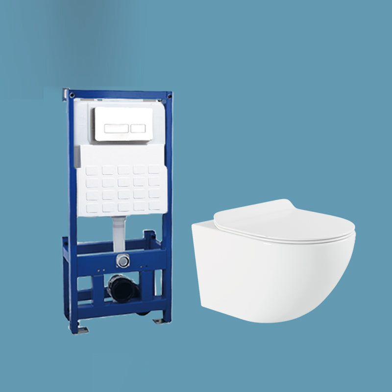 Contemporary Wall Hung Flush Toilet Ceramic Urine Toilet with Seat for Bathroom 14"L x 20"W x 14"H Toilet with Freestanding Tanker Clearhalo 'Bathroom Remodel & Bathroom Fixtures' 'Home Improvement' 'home_improvement' 'home_improvement_toilets' 'Toilets & Bidets' 'Toilets' 7242916