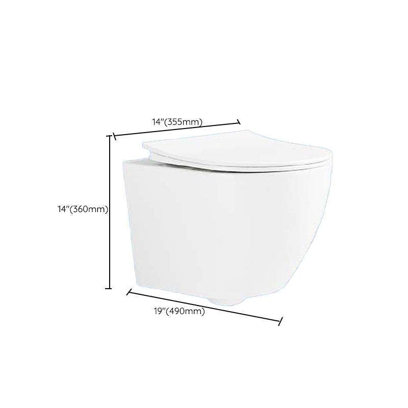 Contemporary Wall Hung Flush Toilet Ceramic Urine Toilet with Seat for Bathroom Clearhalo 'Bathroom Remodel & Bathroom Fixtures' 'Home Improvement' 'home_improvement' 'home_improvement_toilets' 'Toilets & Bidets' 'Toilets' 7242927