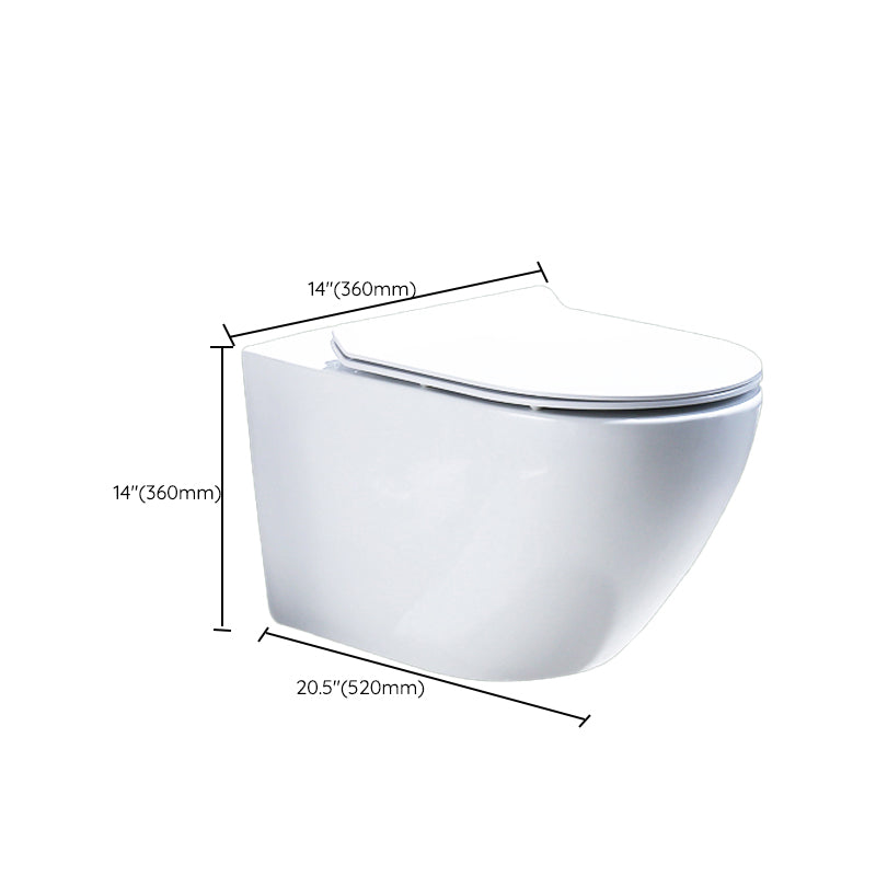 Contemporary Wall Mount Flush Toilet Ceramic Urine Toilet with Seat for Washroom Clearhalo 'Bathroom Remodel & Bathroom Fixtures' 'Home Improvement' 'home_improvement' 'home_improvement_toilets' 'Toilets & Bidets' 'Toilets' 7242969