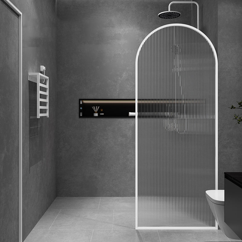 White Framed Fixed Glass Panel Scratch Resistant Fixed Glass Panel Changhong Glass Clearhalo 'Bathroom Remodel & Bathroom Fixtures' 'Home Improvement' 'home_improvement' 'home_improvement_shower_tub_doors' 'Shower and Tub Doors' 'shower_tub_doors' 'Showers & Bathtubs' 7243063